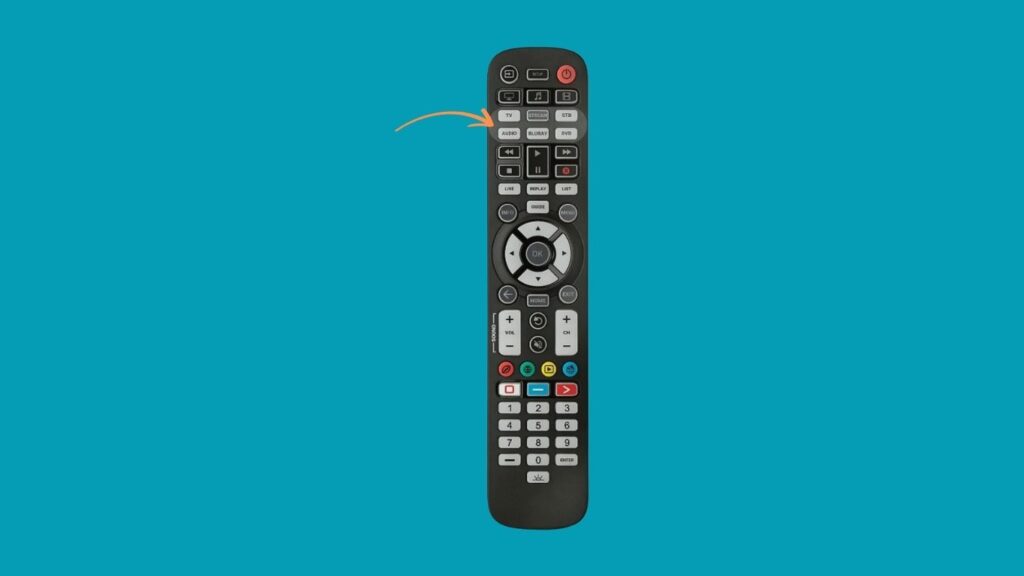 Press the device type button (e.g., TV, DVD, or Stream). The red light will blink once and remain solid.