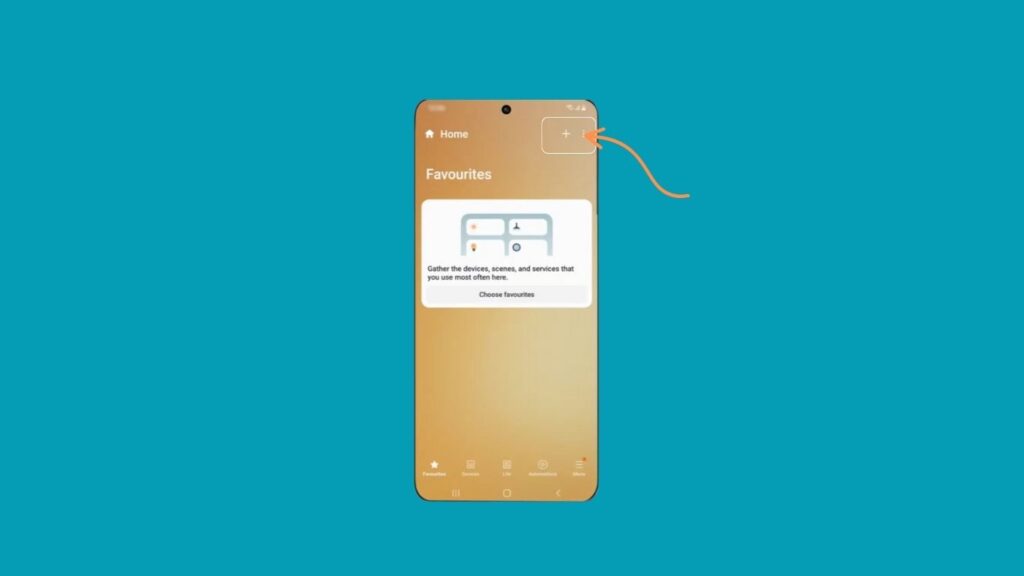 Tap + Add Device. Select TV and then Samsung.