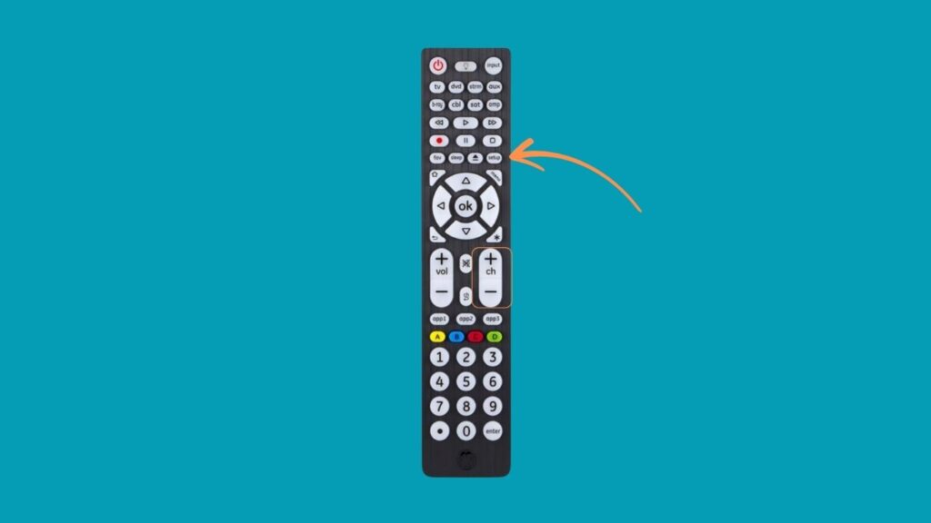 press the CH+ (Channel Up) and CH− (Channel Down) buttons one at a time or alternately