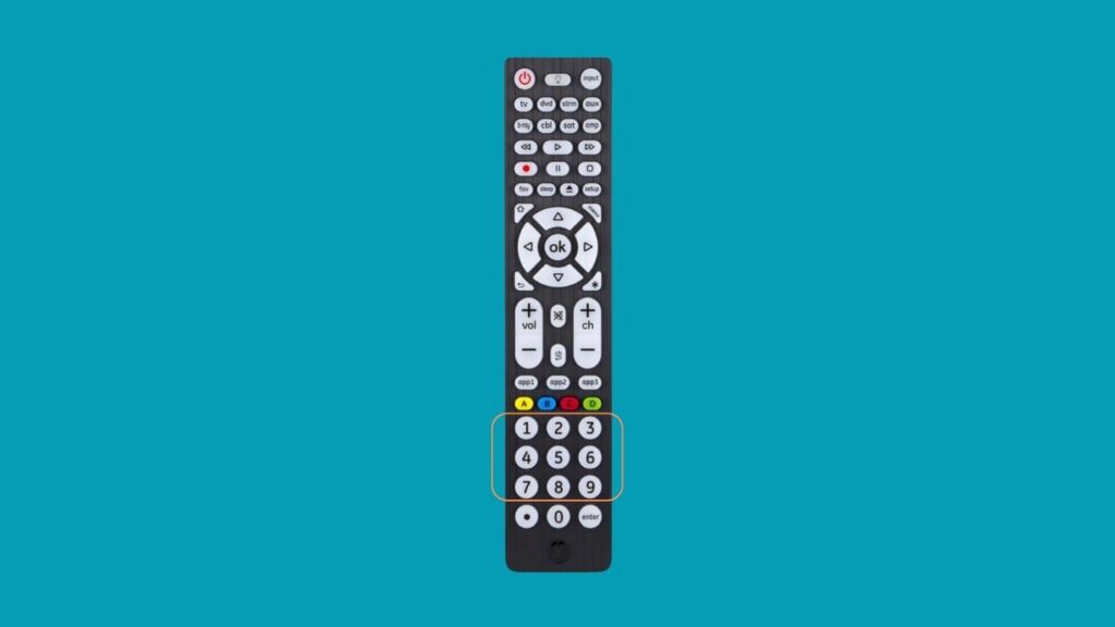 using the number keys on the remote